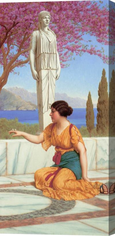John William Godward Ancient Pastimes Stretched Canvas Painting / Canvas Art