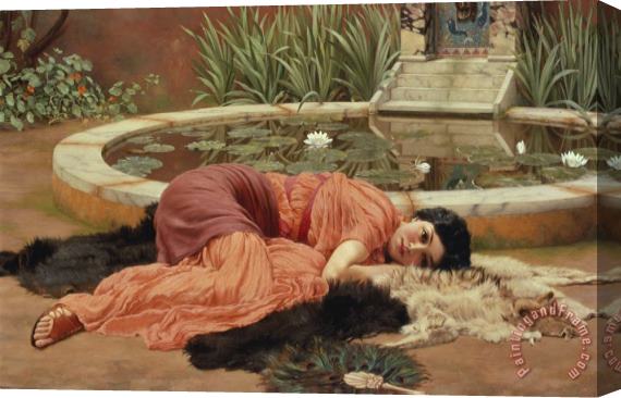 John William Godward Dolce Far Niente Stretched Canvas Painting / Canvas Art