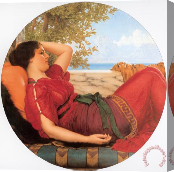 John William Godward In Realms of Fancy Stretched Canvas Painting / Canvas Art