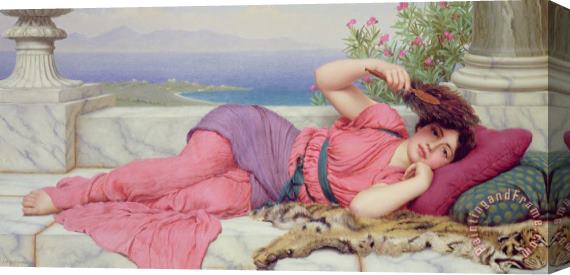 John William Godward Noon Day Rest Stretched Canvas Painting / Canvas Art
