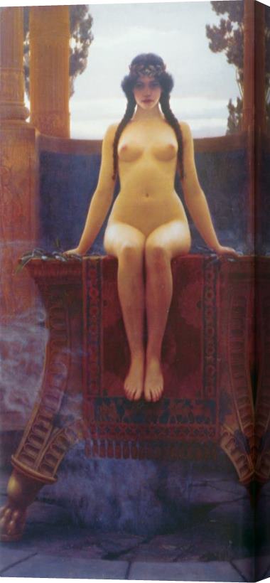 John William Godward The Delphic Oracle Stretched Canvas Print / Canvas Art