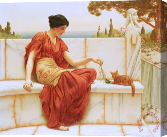 John William Godward The Favorite Stretched Canvas Painting / Canvas Art