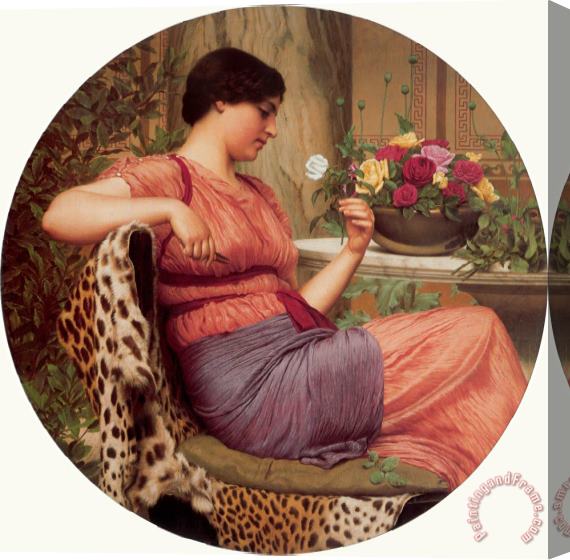 John William Godward The Time of Roses Stretched Canvas Print / Canvas Art