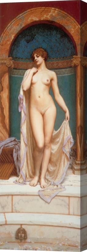 John William Godward Venus at The Bath Stretched Canvas Painting / Canvas Art