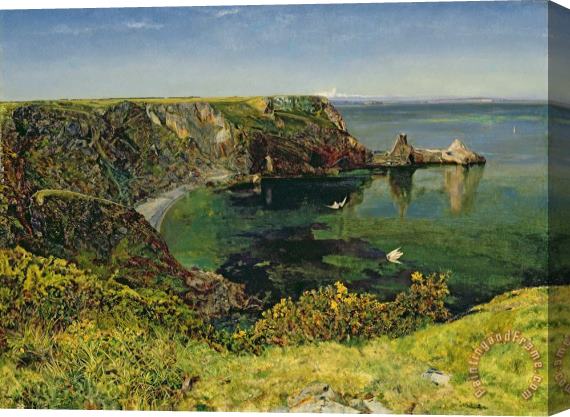 John William Inchbold Anstey's Cove in Devon Stretched Canvas Painting / Canvas Art