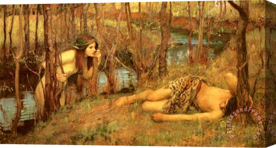 John William Waterhouse A Naiad Stretched Canvas Painting / Canvas Art