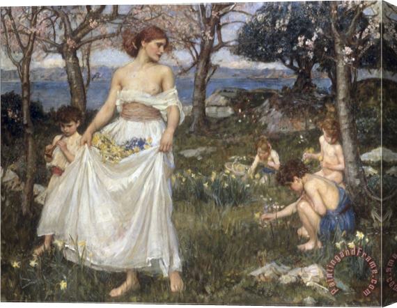 John William Waterhouse A Song of Springtime 1913 Stretched Canvas Painting / Canvas Art