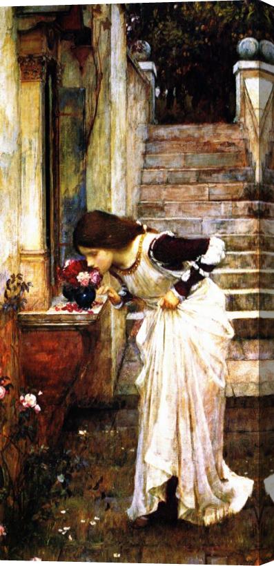 John William Waterhouse At The Shrine Stretched Canvas Print / Canvas Art