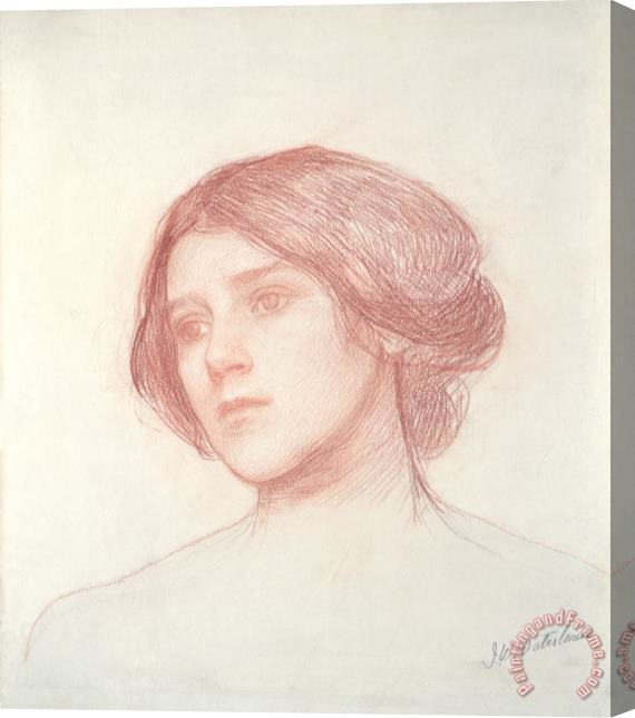 John William Waterhouse Head of a Girl Stretched Canvas Painting / Canvas Art