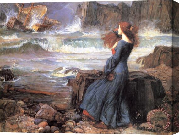 John William Waterhouse Miranda The Tempest Stretched Canvas Painting / Canvas Art