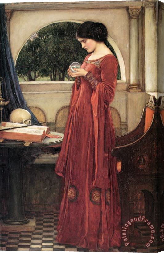 John William Waterhouse The Crystal Ball (restored Version) Stretched Canvas Painting / Canvas Art