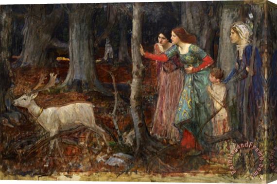 John William Waterhouse The Mystic Wood Stretched Canvas Painting / Canvas Art