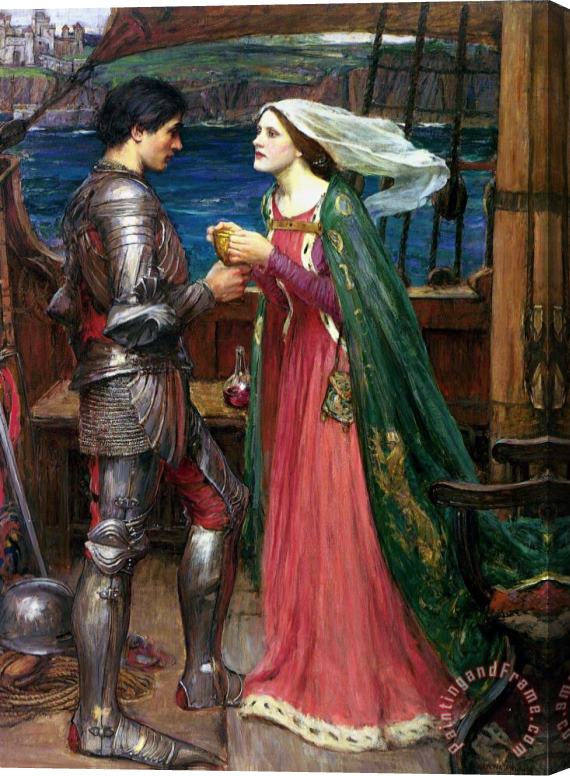 John William Waterhouse Tristan And Isolde with The Potion Stretched Canvas Print / Canvas Art