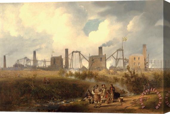 John Wilson Carmichael A View of Murton Colliery Near Seaham, County Durham Stretched Canvas Print / Canvas Art