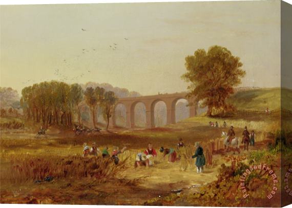 John Wilson Carmichael Corby Viaduct, The Newcastle And Carlisle Railway Stretched Canvas Print / Canvas Art