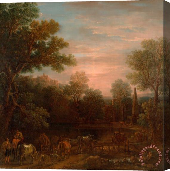John Wootton Classical Landscape Evening Stretched Canvas Print / Canvas Art