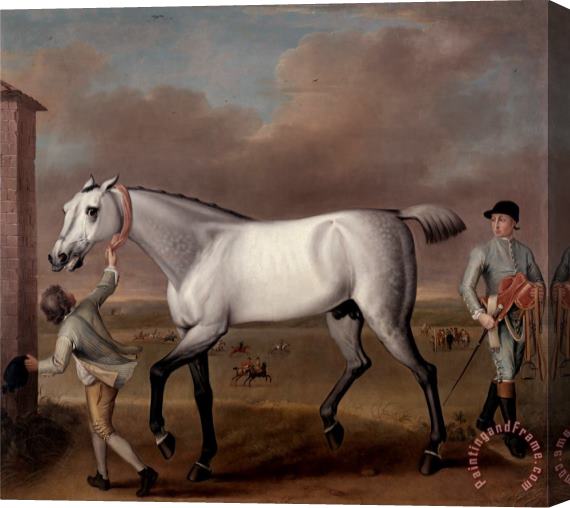 John Wootton The Duke of Hamilton's Grey Racehorse, 'victorious,' at Newmarket Stretched Canvas Painting / Canvas Art