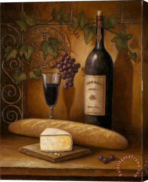 John Zaccheo Cheese And Wine Stretched Canvas Painting / Canvas Art
