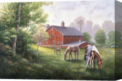 World S Largest Fully Steerable Radio Telescope And Barn Canvas Prints - Horse Barn by John Zaccheo