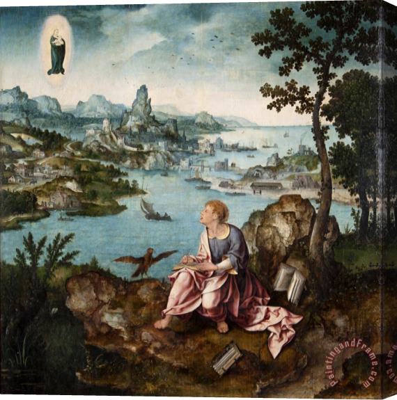 Joos van Cleve and Lucas Gassel St. John The Evangelist on Patmos Stretched Canvas Painting / Canvas Art