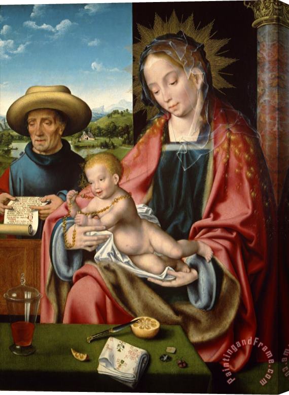 Joos van Cleve The Holy Family Stretched Canvas Painting / Canvas Art