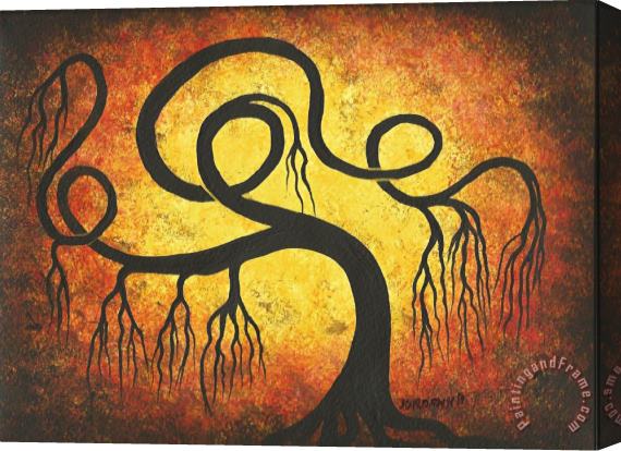Jordanka Yaretz Sunny Willow tree Stretched Canvas Print / Canvas Art