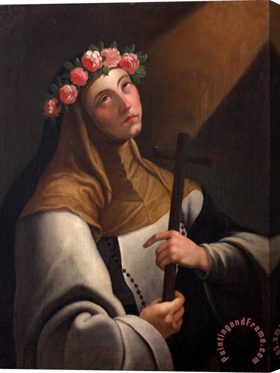 Jose del Pozo  Saint Rose of Lima Stretched Canvas Painting / Canvas Art