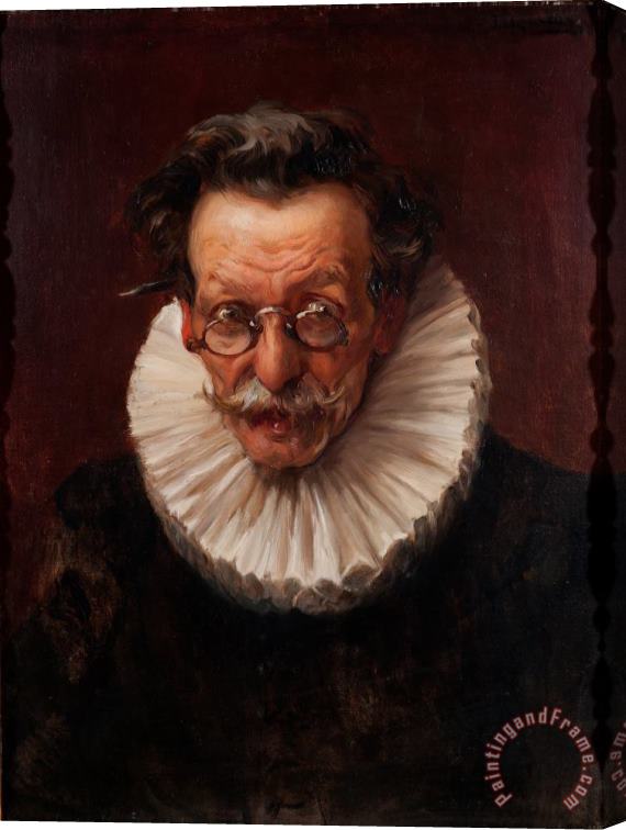 Jose Llaneces Portrait of an Elderly Man Dressed in The Style of The Reign of Philip IV Stretched Canvas Painting / Canvas Art