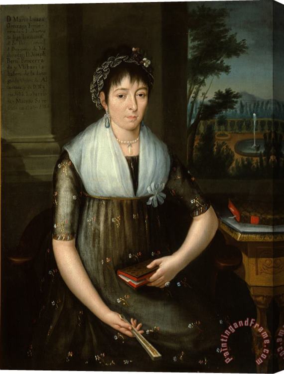 Jose Maria Vazquez Portrait of Dona Maria Luisa Gonzaga Foncerrada Y Labarrieta Stretched Canvas Painting / Canvas Art
