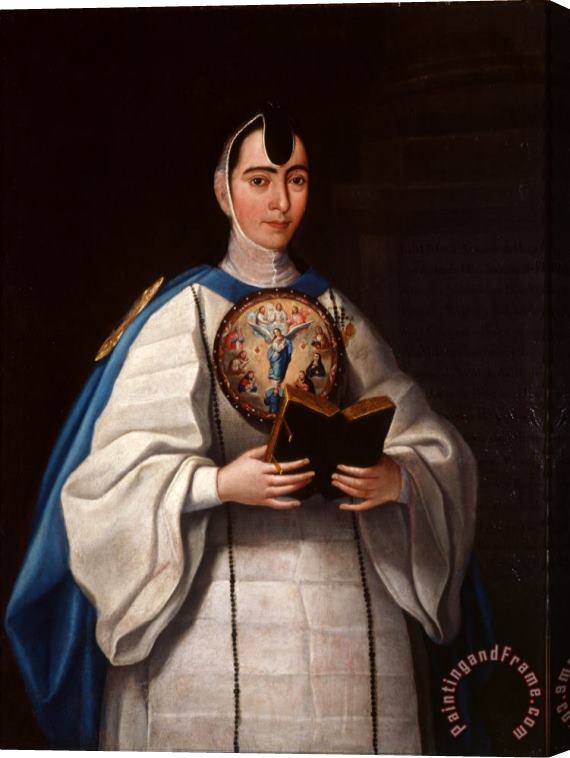 Jose Maria Vazquez Portrait of Sister Maria Antonia Del Corazon De Jesus Stretched Canvas Painting / Canvas Art