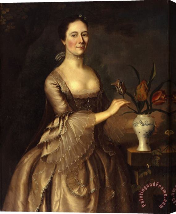 Joseph Blackburn Portrait of a Woman Stretched Canvas Print / Canvas Art