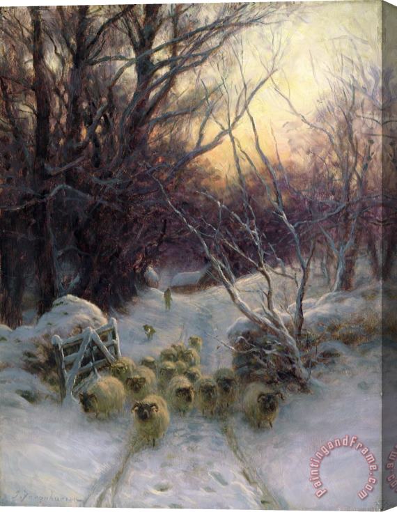 Joseph Farquharson The Sun had closed the Winter Day Stretched Canvas Painting / Canvas Art