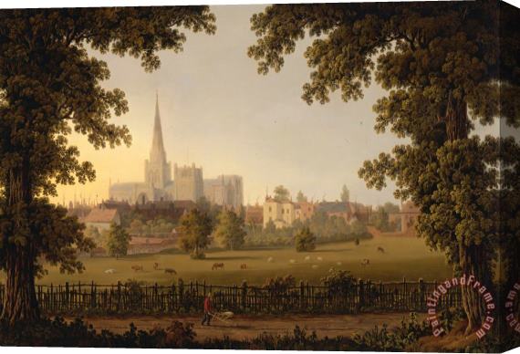 Joseph Francis Gilbert Chichester Cathedral Stretched Canvas Painting / Canvas Art