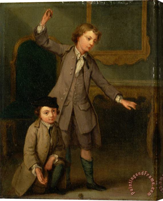 Joseph Francis Nollekens Portrait of Two Boys, Probably Joseph And John Joseph Nollekens Stretched Canvas Print / Canvas Art