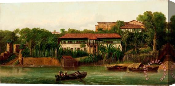 Joseph Leon Righini Residence on The Banks of The Anil River Stretched Canvas Painting / Canvas Art