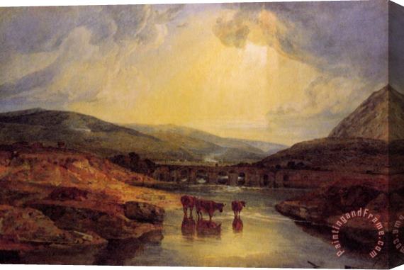 Joseph Mallord William Turner Abergavenny Bridge, Monmountshire, Clearing Up After a Showery Day Stretched Canvas Print / Canvas Art