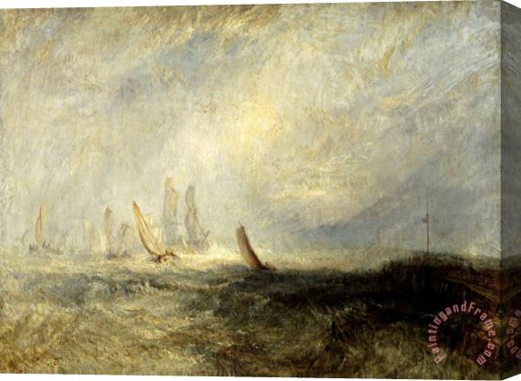 Joseph Mallord William Turner Fishing Boats Bringing a Disabled Ship Into Port Ruysdael Stretched Canvas Print / Canvas Art