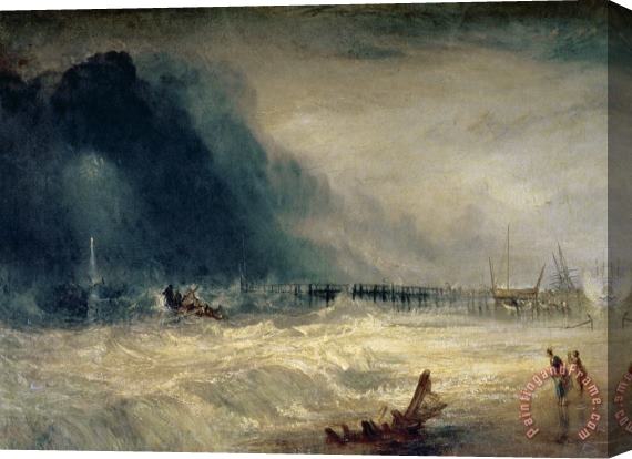Joseph Mallord William Turner Lifeboat and Manby Apparatus going off to a stranded vessel making signal of distress Stretched Canvas Print / Canvas Art