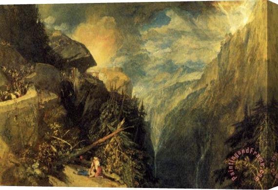 Joseph Mallord William Turner The Battle of Fort Rock, Val D'aoste, Piedmont Stretched Canvas Print / Canvas Art