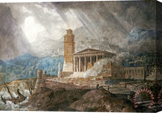 Joseph Michael Gandy A Capriccio of a Roman Port During a Storm Stretched Canvas Print / Canvas Art