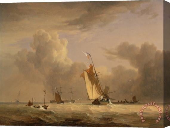 Joseph Stannard Fishing Smack And Other Vessels in a Strong Breeze Stretched Canvas Painting / Canvas Art