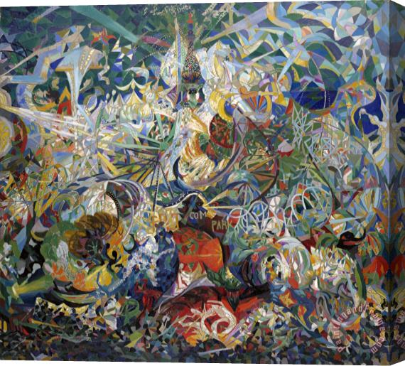 Joseph Stella Battle of Lights, Coney Island, Mardi gras Stretched Canvas Painting / Canvas Art
