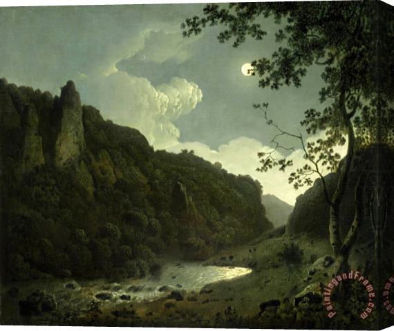 Joseph Wright  Dovedale by Moonlight Stretched Canvas Print / Canvas Art