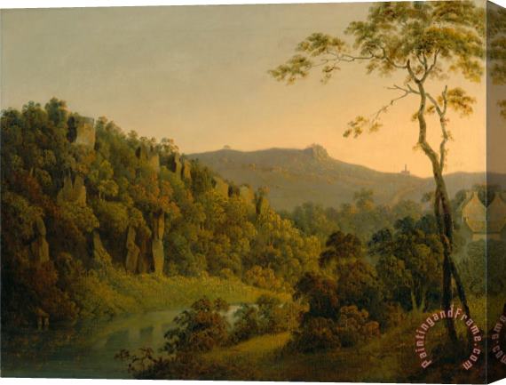Joseph Wright  Matlock Dale, Looking Toward Black Rock Escarpment Stretched Canvas Print / Canvas Art