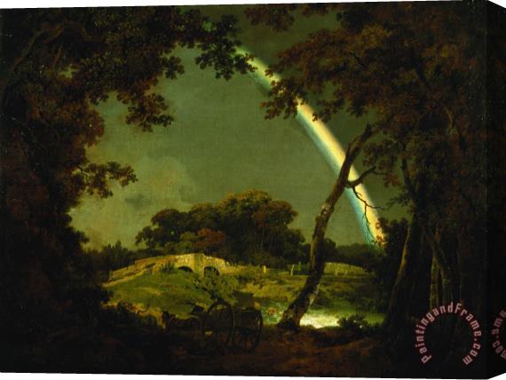 Joseph Wright of Derby Landscape with a Rainbow Stretched Canvas Painting / Canvas Art
