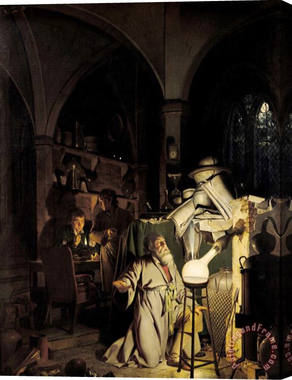 Joseph Wright of Derby The Alchymist Stretched Canvas Print / Canvas Art