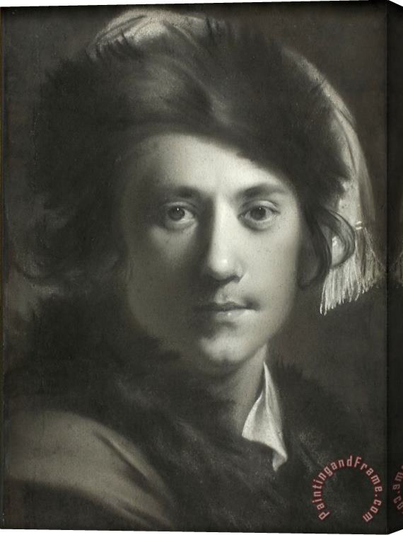 Joseph Wright  Self Portrait in a Fur Cap Stretched Canvas Print / Canvas Art