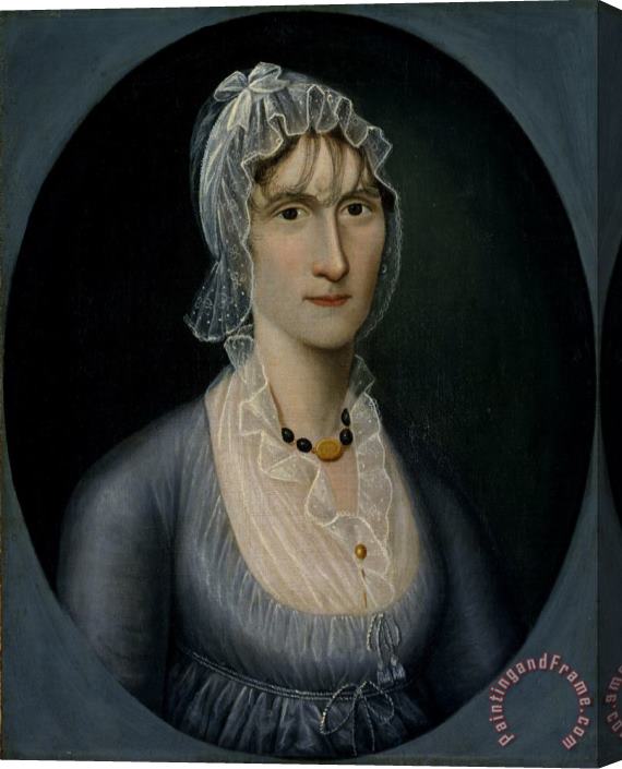 Joshua Johnson Portrait of Mrs. Barbara Baker Murphy (wife of Sea Captain) Stretched Canvas Print / Canvas Art