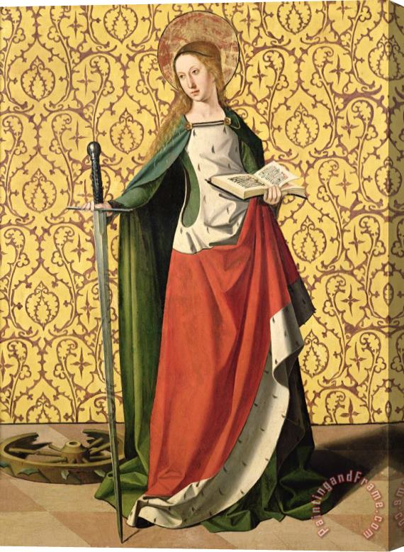 Josse Lieferinxe St. Catherine of Alexandria Stretched Canvas Painting / Canvas Art