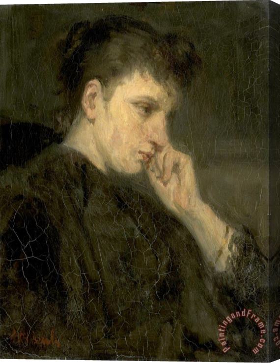 Jozef Israels 'melancholie' Stretched Canvas Painting / Canvas Art